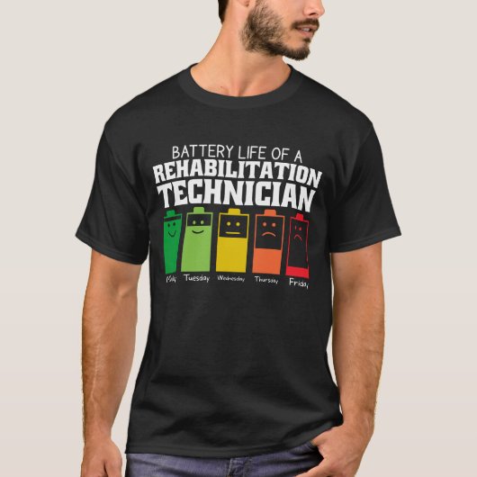 Batterijduur van een revalidatietechnicus t-shirt (Voorkant)