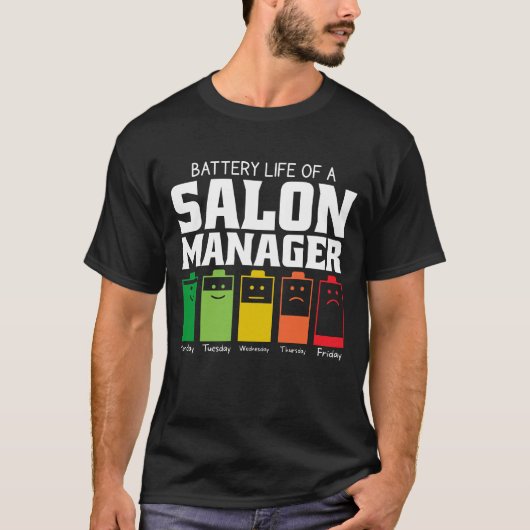 Batterijduur van een salonmanager t-shirt (Voorkant)