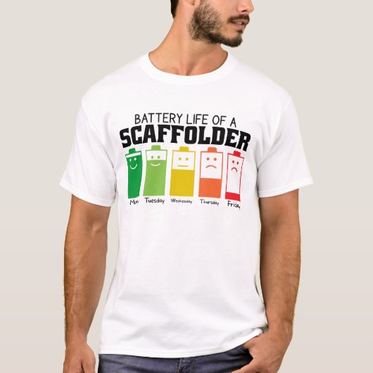 Batterijduur van een Scaffolder T-shirt (Voorkant)