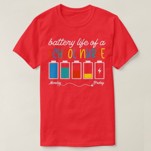 Batterijduur van een school verzuurt 100 dagen s t-shirt (Design voorkant)