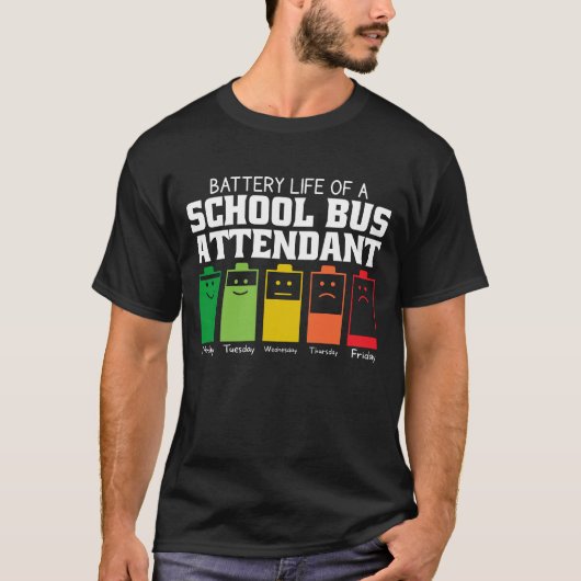 Batterijduur van een schoolbusbegeleider t-shirt (Voorkant)