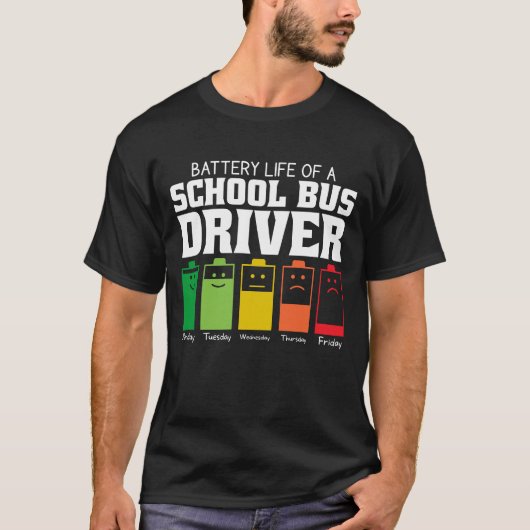 Batterijduur van een schoolbuschauffeur t-shirt (Voorkant)