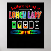 Batterijduur van een schooldame Cafeteria Poster (Voorkant)