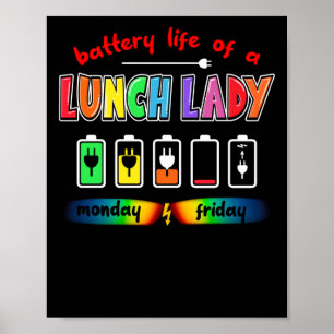 Batterijduur van een schooldame Cafeteria Poster