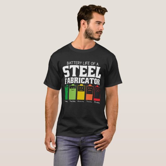 Batterijduur van een staalconstructor t-shirt (Voorkant volledig)