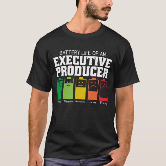 Batterijduur van een uitvoerend producent t-shirt (Voorkant)
