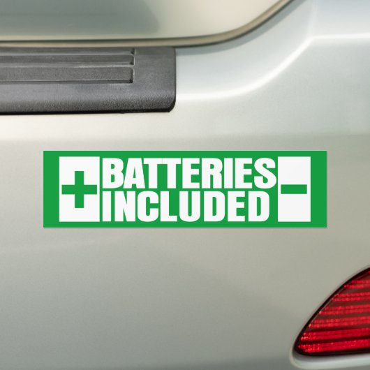 Batterijen inclusief hybride auto bumpersticker (Op auto)
