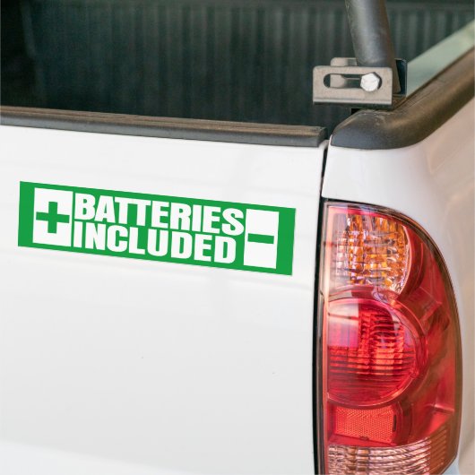 Batterijen inclusief hybride auto bumpersticker (Op Truck)