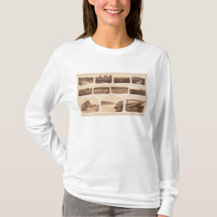Batterijen, roodbaars, gebouw, kanaal, brug t-shirt