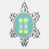 Batterijen Tin Sneeuwvlok Ornament (Rechts)