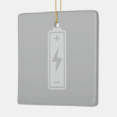 Batterijenergiepictogram AANGEPASTE KLEURtechnolog Keramisch Ornament (Links)