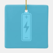 Batterijenergiepictogram AANGEPASTE KLEURtechnolog Keramisch Ornament (Achterkant)