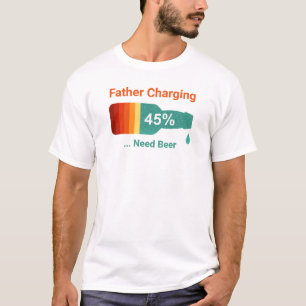 Batterijoplaadscherm voor vader t-shirt
