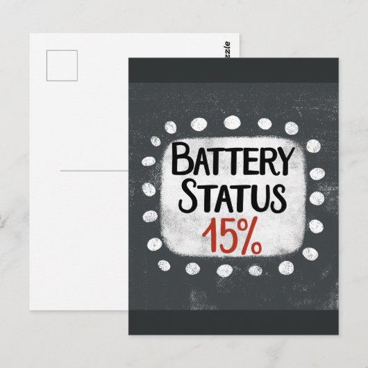 Batterijstatus 15 procent Briefkaart (Voorkant / Achterkant)