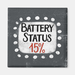 Batterijstatus 15 procent koelkastmagneet magneet