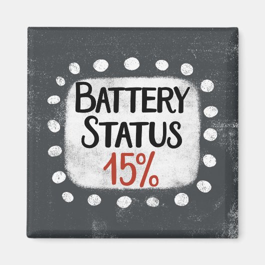 Batterijstatus 15 procent koelkastmagneet magneet (Voorkant)