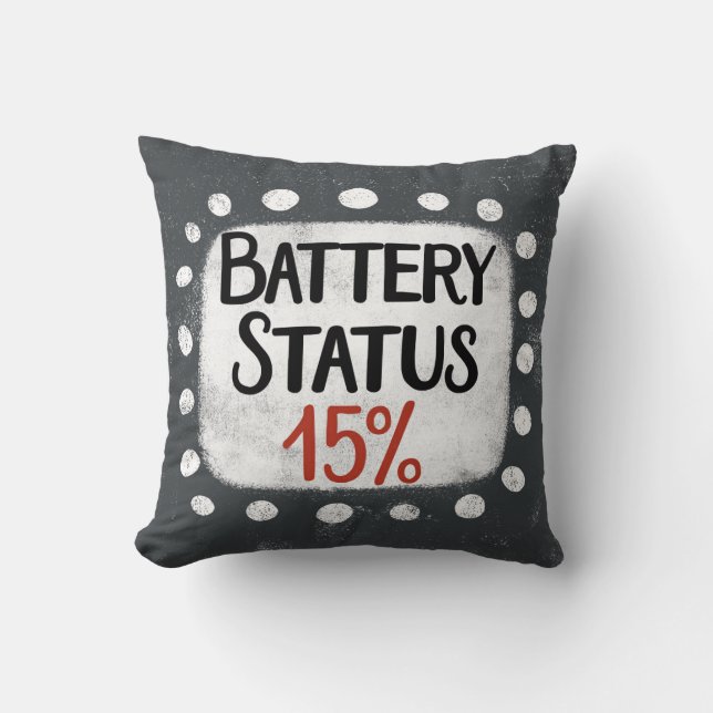 Batterijstatus 15 procent Sierkussen (Voorkant)