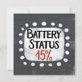 Batterijstatus 15 procent Wenskaart Kaart (Voorkant)