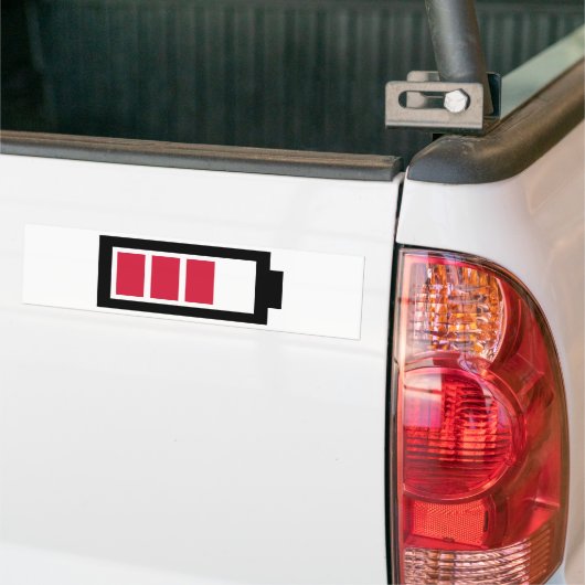 Batterijsymbool Bumpersticker (Op Truck)