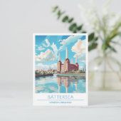 Battersea Londen Engeland Vintage Travel Briefkaart (Staand voorkant)