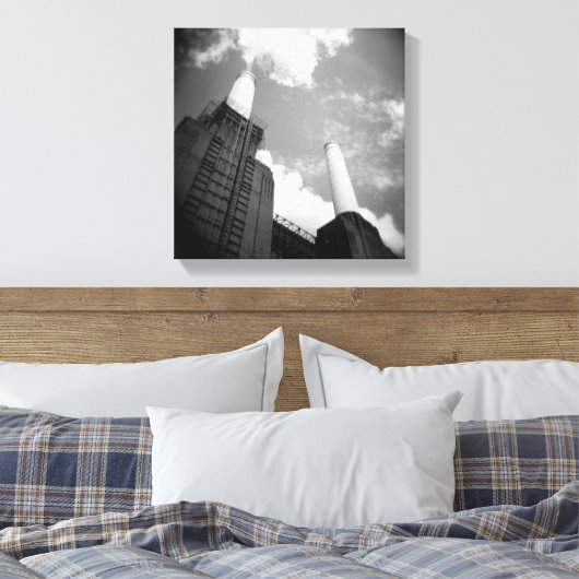 Battersea Power Station Canvas Afdruk (Insitu (Slaapkamer))