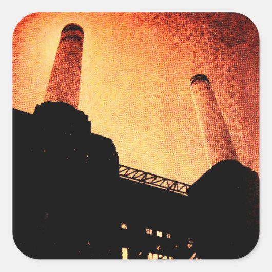 Battersea power station vierkante sticker (Voorkant)