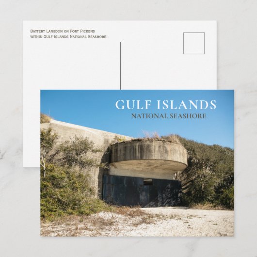 Battery Langdon, Fort Pickens, Gulf Islands NS Briefkaart (Voorkant / Achterkant)