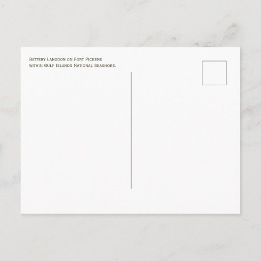 Battery Langdon, Fort Pickens, Gulf Islands NS Briefkaart (Achterkant)