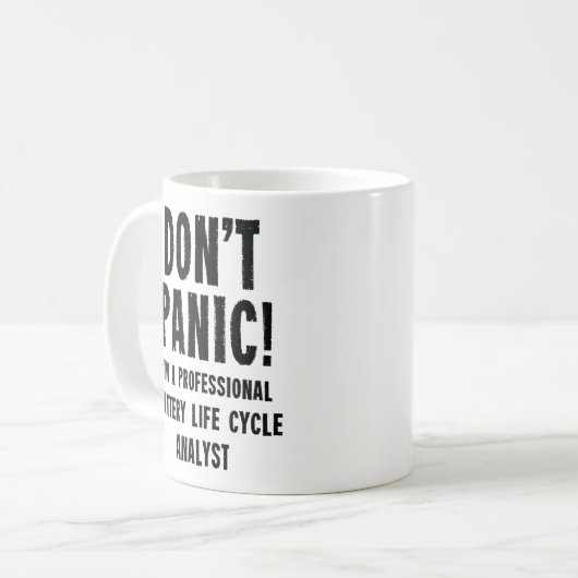 Battery Life Cycle Analyst Koffiemok (Voorkant links)