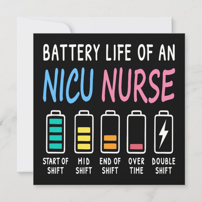 Battery life of a NICU nurse humor chart (Voorkant)