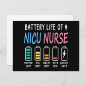 Battery life of a NICU nurse humor level Briefkaart (Voorkant / Achterkant)