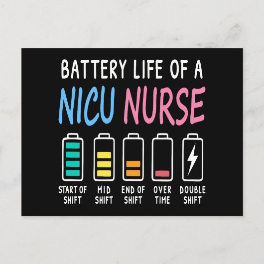 Battery life of a NICU nurse humor level Briefkaart (Voorkant)
