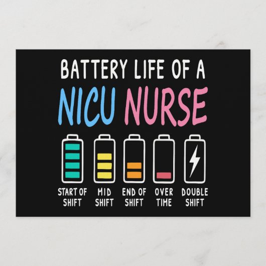 Battery life of a NICU nurse humor level Kaart (Voorkant)