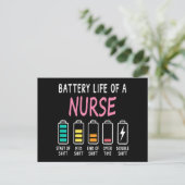 Battery life of a nurse humor chart briefkaart (Staand voorkant)