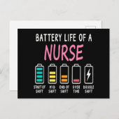 Battery life of a nurse humor chart briefkaart (Voorkant / Achterkant)