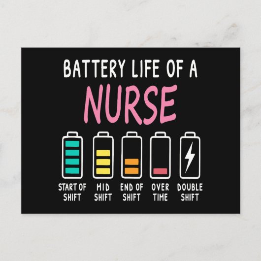 Battery life of a nurse humor chart briefkaart (Voorkant)