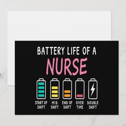 Battery life of a nurse humor chart kaart (Voorkant / Achterkant)