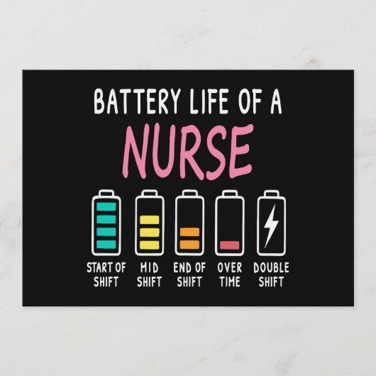 Battery life of a nurse humor chart kaart (Voorkant)