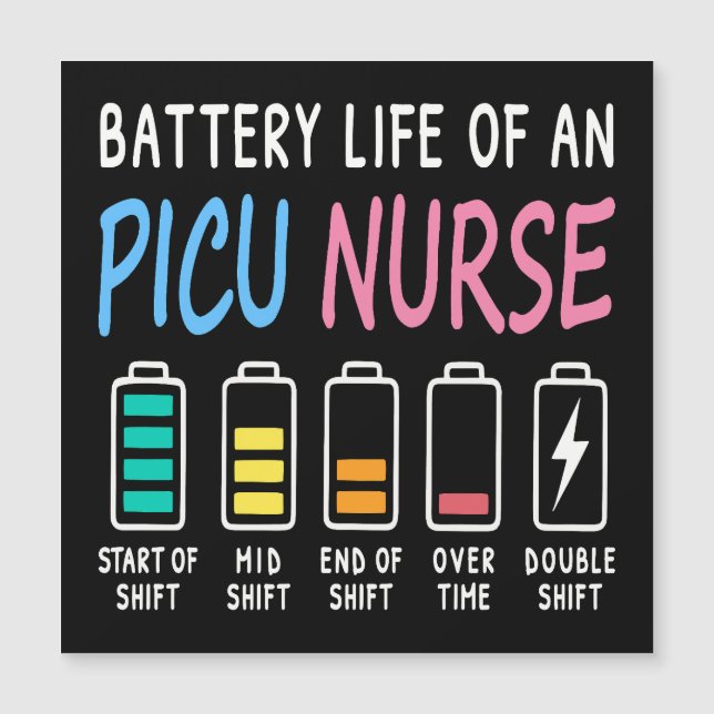 Battery life of a PICU nurse humor chart (Voorkant)