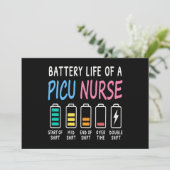 Battery life of a PICU nurse humor chart Kaart (Staand voorkant)