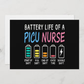 Battery life of a PICU nurse humor chart Kaart (Voorkant / Achterkant)
