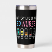 Battery life of an ED nurse levels humor Geïsoleerde Drinkbeker (Voorkant)