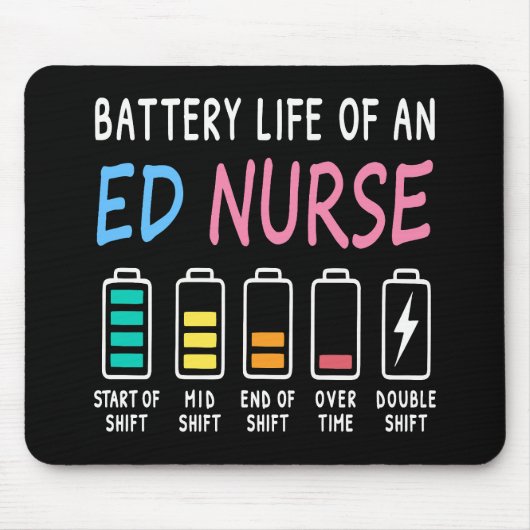 Battery life of an ED nurse levels humor Muismat (Voorkant)