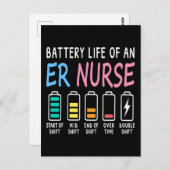 Battery life of an ER nurse humor chart Briefkaart (Voorkant / Achterkant)