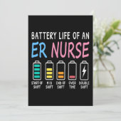 Battery life of an ER nurse humor chart Kaart (Staand voorkant)