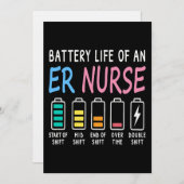 Battery life of an ER nurse humor chart Kaart (Voorkant / Achterkant)