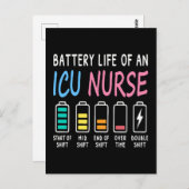 Battery life of an ICU nurse humor chart Briefkaart (Voorkant / Achterkant)