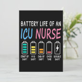 Battery life of an ICU nurse humor chart Kaart (Staand voorkant)