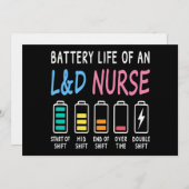 Battery life of an L&D nurse humor chart Kaart (Voorkant / Achterkant)