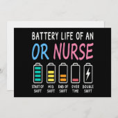 Battery life of an OR nurse humor chart Kaart (Voorkant / Achterkant)